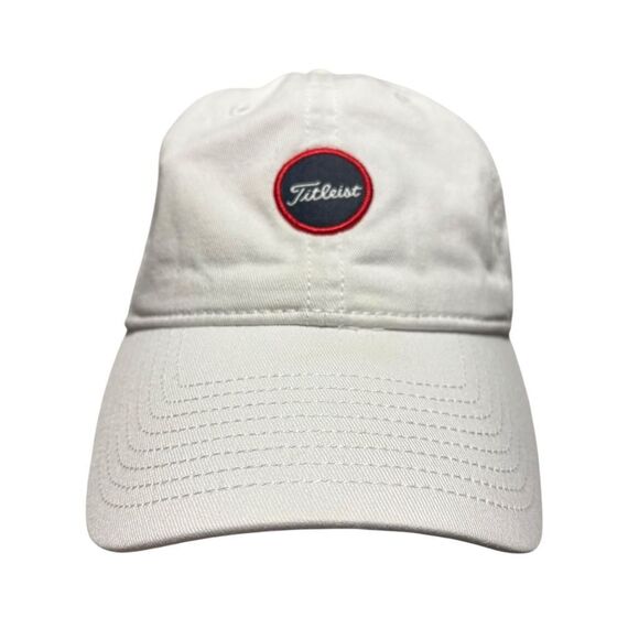 Titleist Men's White Golf Hat with USA Flag Patch Adjustable Cap - Picture 1 of 7